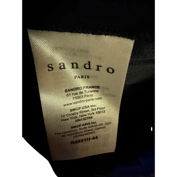 SANDRO PARIS Leila Marine Long Sleeve Mini Sheath Dress, US 8, Size 3FR - Picture 6 of 8